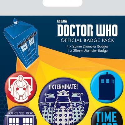 Doctor who exterminate badge pack jawascave