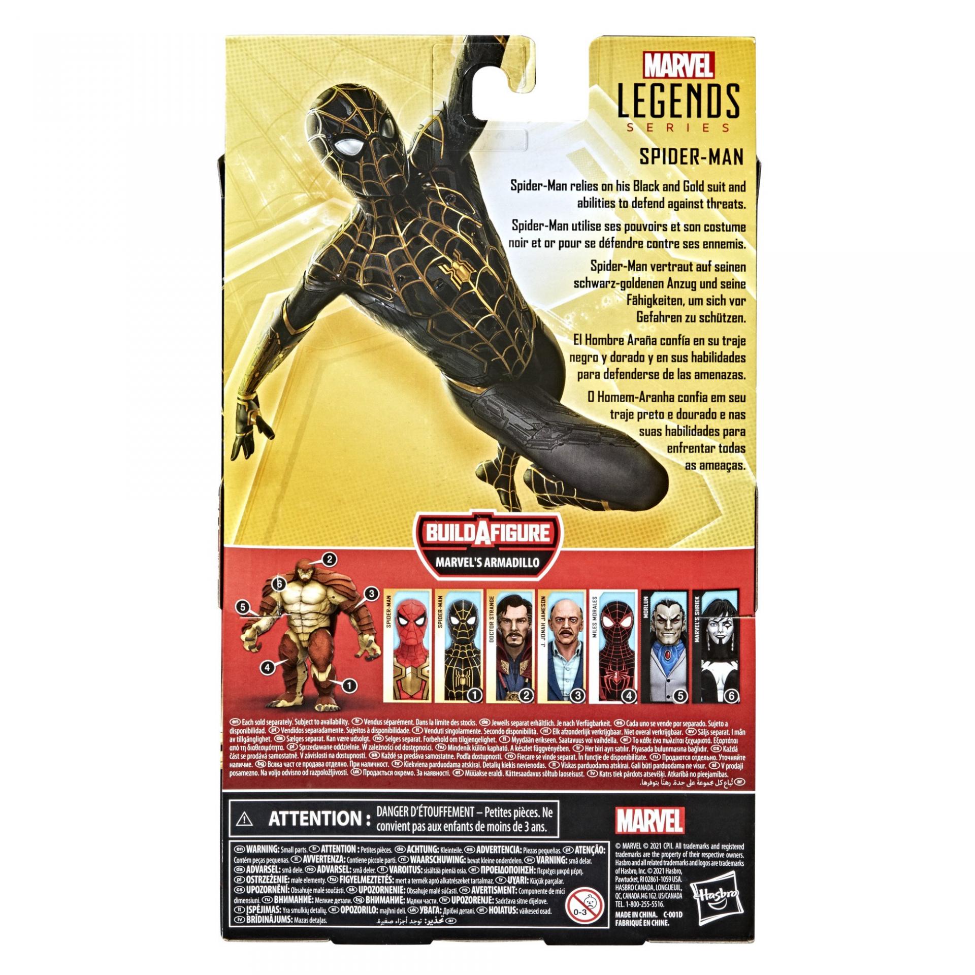 Marvel legends series hasbro black gold suit spider man jawascave 10
