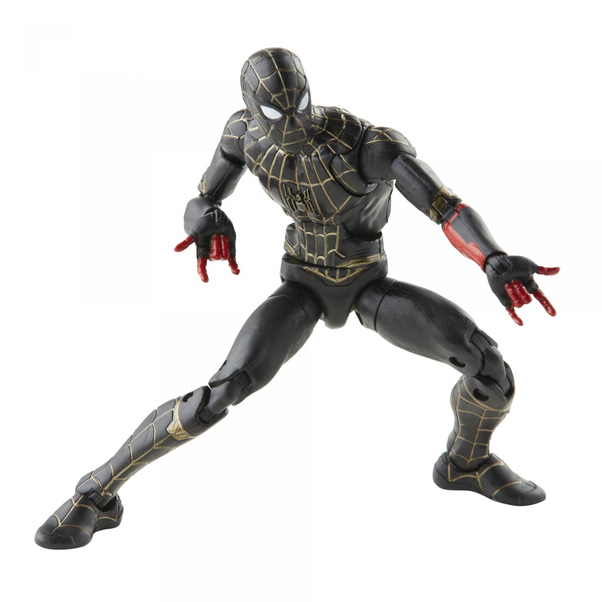 Marvel legends series hasbro black gold suit spider man jawascave 8