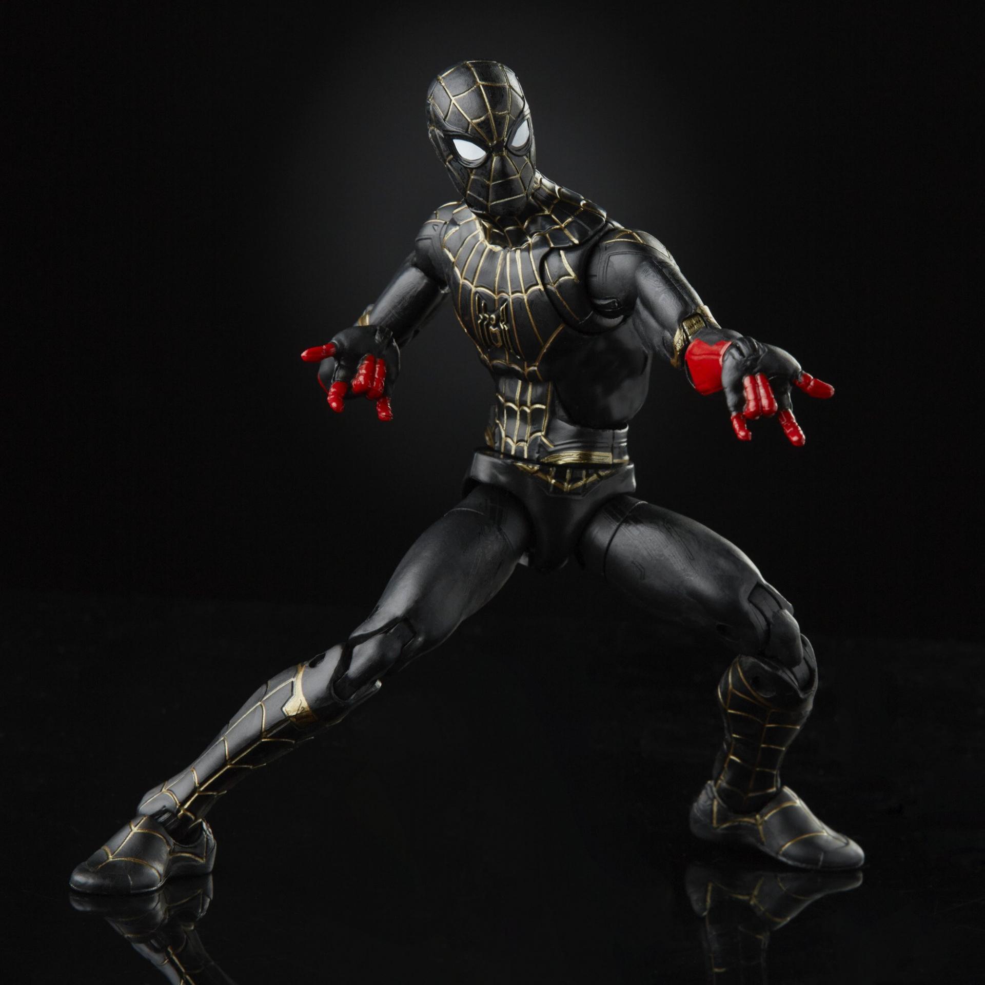 Marvel legends series hasbro black gold suit spider man jawascave