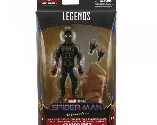 Marvel legends series hasbro black gold suit spider man jawascave4