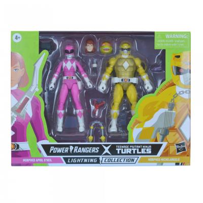 Power Rangers Tortue Ninja (TMNT) - Lightning Collection -Morphed Michelangelo & Morphed April O'Neil 15cm