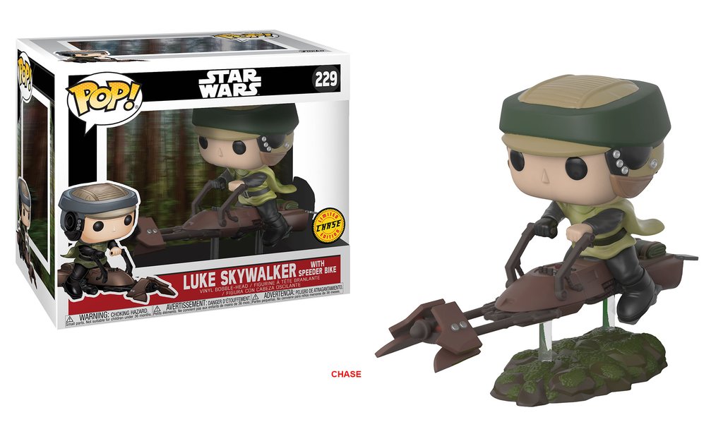 Star wars funko pop luke on speeder bike deluxe vinyl figure 10cm chase