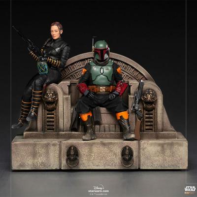 Star Wars - IRON STUDIOS - The Mandalorian - Boba Fett and Fennec Shand on Throne Deluxe