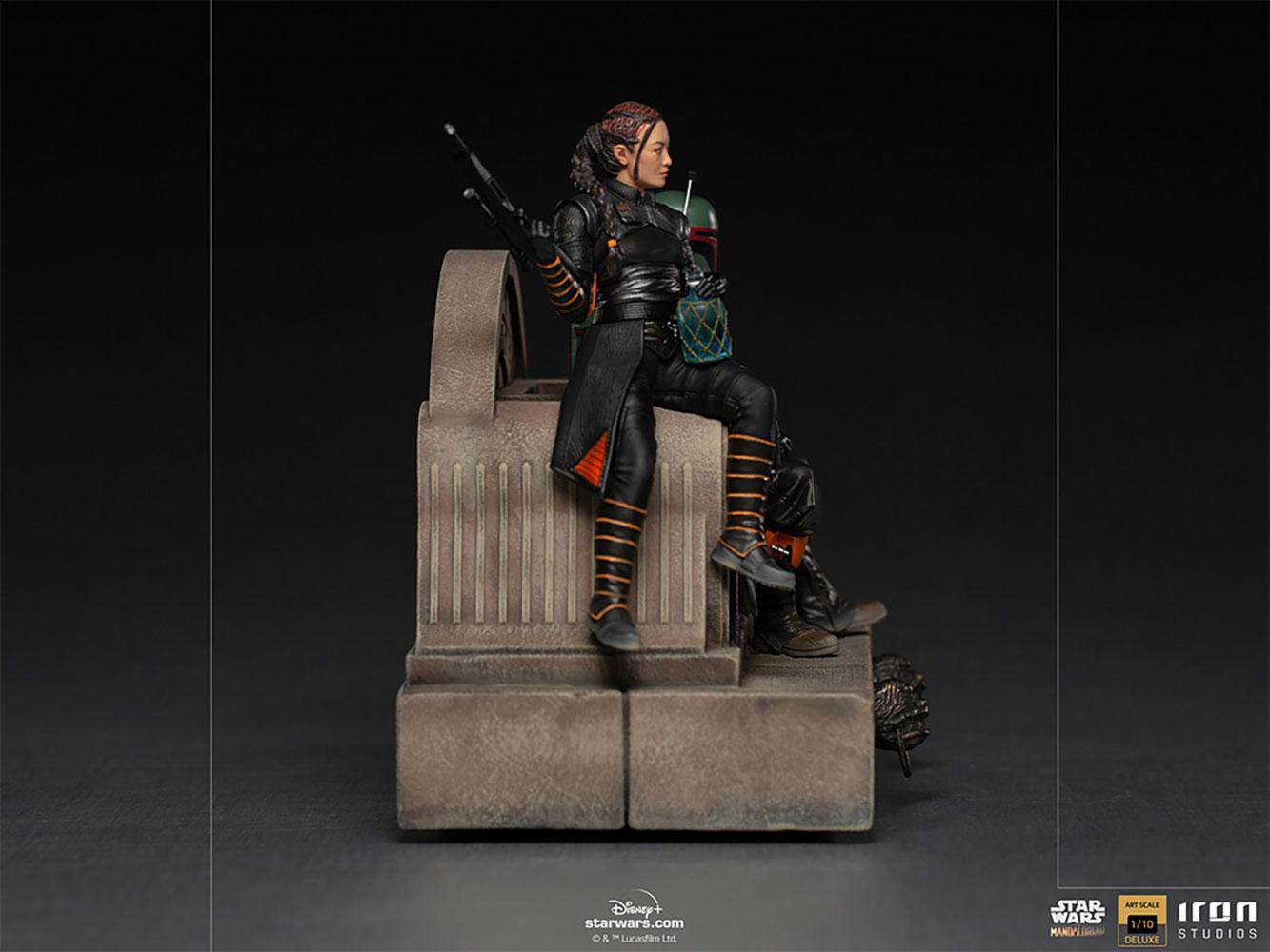 Star wars iron studios the mandalorian boba fett and fennec shand on throne deluxe3