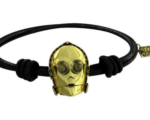 Star wars sd toys bracelet caoutchouc noir c 3po gold jawascave 1